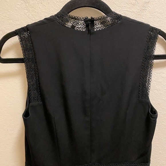 Kobi Halperin Black Silk Adena Sleeveless Lace Trim A-Line Dress Size 4 NWOT - Picture 9 of 12